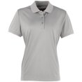 thumbnail image 1 of Premier- Polo de manga corta Coolchecker para mujer (Plata), 1 of 2