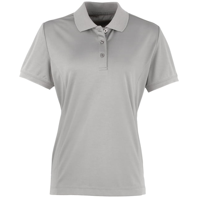 Premier- Polo de manga corta Coolchecker para mujer (Plata)