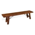 thumbnail image 2 of Reggie Bench, 72 Inch Brown Mahogany Wood, Metal Turnbuckle Accents, 2 of 7