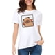 thumbnail image 3 of Playera Blanca Camiseta Unisex Estampada Capibara Corazones, 3 of 5