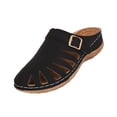 thumbnail image 2 of Xdegoge Sandals for Women Casual Summer Closed Toe Cutout Mule Clogs Flatform Slide Slippers Low Wedge Adjustable Buckle Strap Walking Shoes, 2 of 8