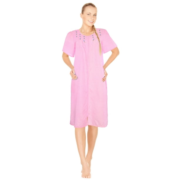 JEFFRICO Womens Dusters For Women Zipper Front Housecoat Lounger Duster