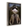 thumbnail image 4 of Stupell Industries Happy Classic Lamb Animals & Insects Painting Brown Floater Framed Canvas Art Print Wall Art, 17 x 21, 4 of 10