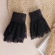 thumbnail image 5 of Pulseras góticas de encaje de mal elástica para muñeca para fiesta de boda paquete de 2 Sunnimix puños desmontables para mujer, 5 of 8
