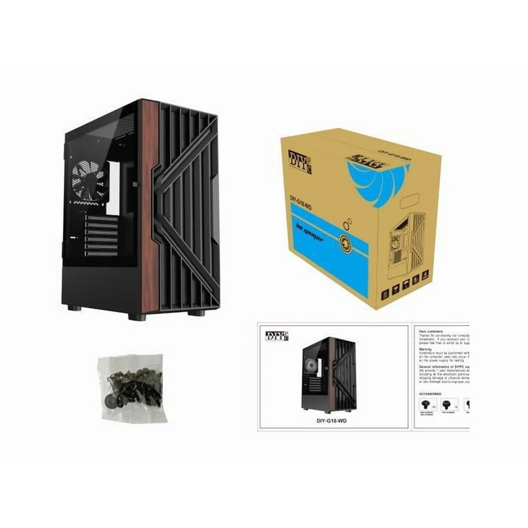 DIYPC DIY-G18-WD Black USB3.0 /Type C ATX Mid Tower Gaming