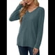 thumbnail image 3 of Blusas de Larga para Mujer, Camisas con Cuello en V, Suéteres Tipo Túnica Ligeros, Moda Azul Mar M, 3 of 9