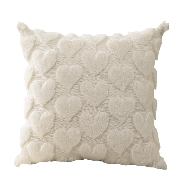 Funda de cojín de peluche con forma de corazón, decorativa, para el hogar, sala de estar, sofá y dormitorio.