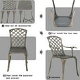 thumbnail image 4 of YRLLENSDAN Patio Chairs Dining Chairs Set of 2 Outdoor Chair Wrought Iron Patio Furniture Patio Furniture Chat Set Weather Resistant, 4 of 7