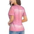 thumbnail image 3 of Vsdgher Sparkly Glitter Women Shirts V Neck Short Sleeve Tops T-Shirt Basic Tees, S to 3XLSmall, 3 of 5