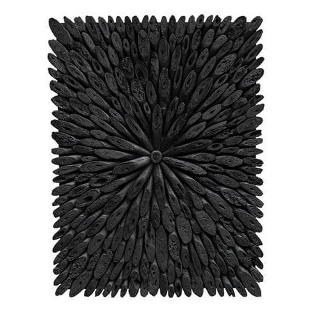 Maklaine Handcrafted Contemporary Wood Wall Decor in Rustic Black