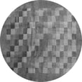 thumbnail image 1 of Ahgly Company Indoor Round Checkered Gray Modern Area Rugs, 6' Round, 1 of 1