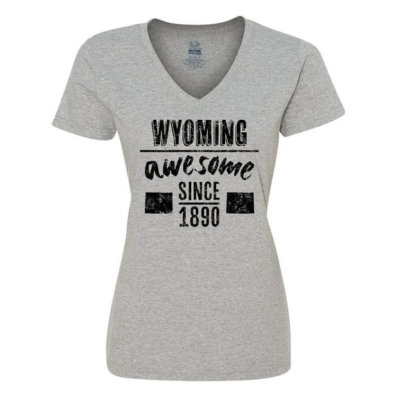 Inktastic Wyoming Awesome Since 1890 Women's V-Neck T-Shirt