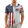 thumbnail image 4 of Men's 250 Anniversary USA T-Shirt Short Sleeve Polo Shirt 1776-2026 Anniversary Button Up Quick Dry Top, 4 of 5