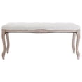 thumbnail image 3 of vidaXL Bench Linen & Solid Wood Furniture Multi Colors 43.3"x15"/59.1"x15.7", 3 of 12