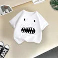 thumbnail image 3 of Ropa de verano para niños, camiseta de algodón para deportes al aire libre, camiseta informal de dibujos animados para niños y niñas, camiseta cómoda con cuello redondo, 3 of 5