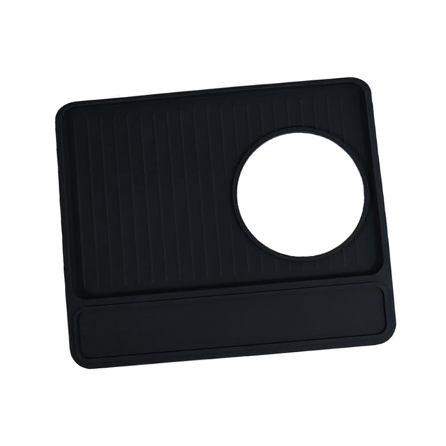 Alfombrilla de silicona multifuncional para prensar café. Negro