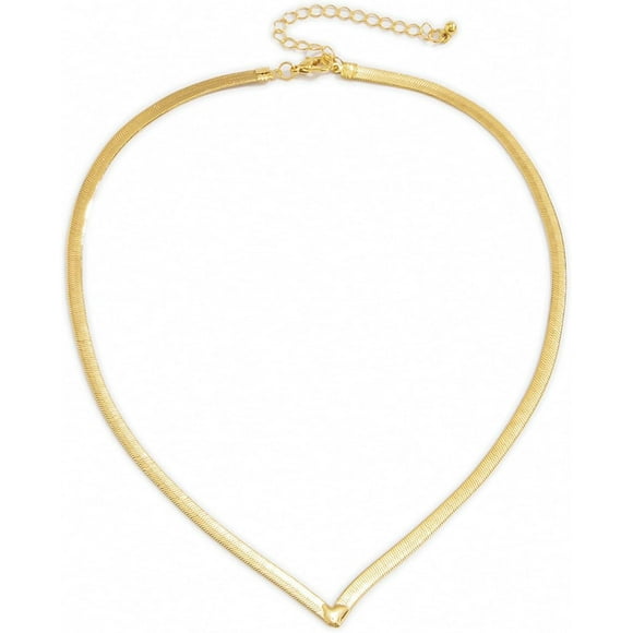 TRAHOO-Snake Chain Necklace for Women V-Shaped Choker Necklace Gold Choker Necklace Gold Chain Necklace