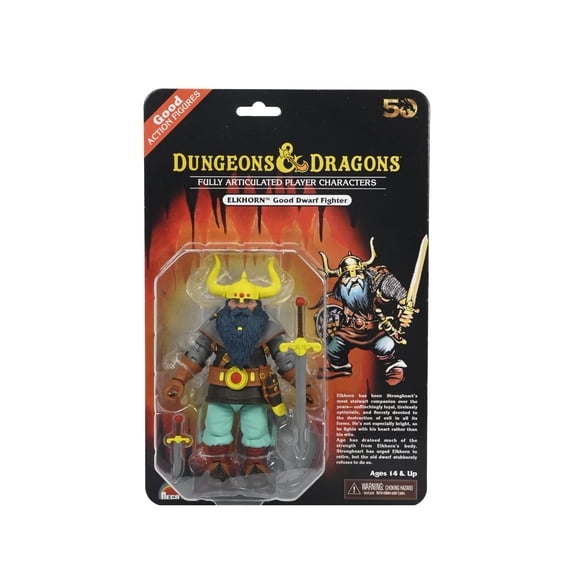Dungeons & Dragons 6.5" 50th Anniversary Elkhorn the Dwarf Fighter Action Figure, by NECA