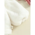 thumbnail image 5 of Baby Girl Shorts Outfits Toddler Plush Long Sleeve Button Coat and Solid Color Shorts Set Kids 2 Piece Fuzzy Suits, 5 of 8