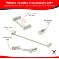thumbnail image 3 of Contemporary Design 4-Piece Bathroom Hardware Accessory Set, Bathset 24 Inch Towel Bar, Hand Towel Bar, Toilet Paper Holder and Robe Hook, Rack Set Wall Mounted (Brushed Nickel, 4 Piece Set), 3 of 8