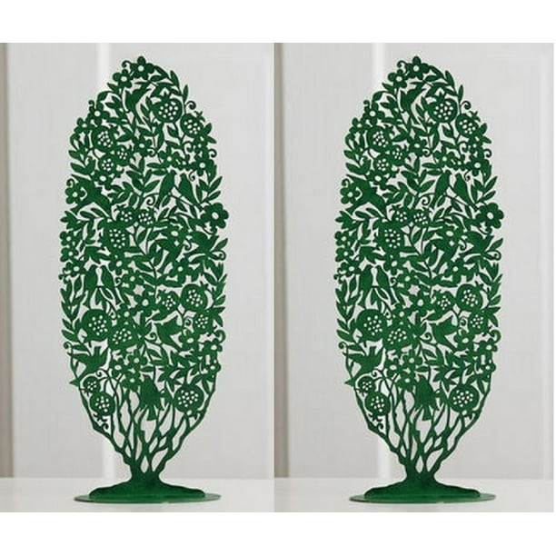 Willow Tree Green Tree Nativity Silhouette Stainless Iron Figurine Set of 2 New