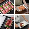 thumbnail image 3 of EeaseCA 1Pc Stainless Steel Oblong Barbecue Pan Practical Dish Plate Sushi Storage Plate, 3 of 8