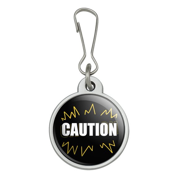 Caution Warning Jacket Handbag Purse Luggage Backpack Zipper Pull Charm