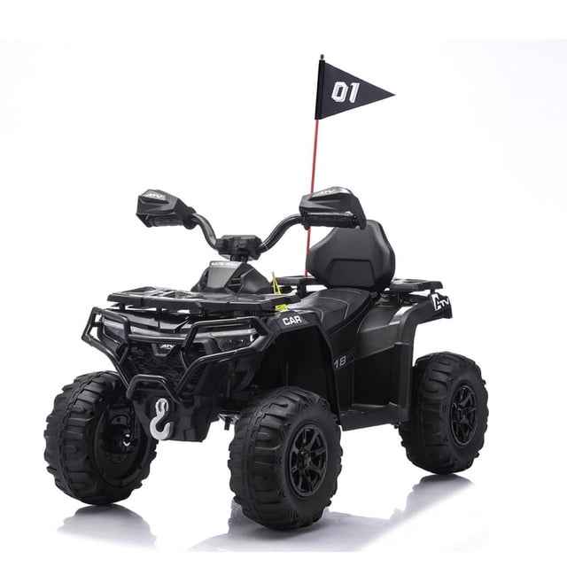 VTT pour Enfants 12 V avec Télécommande, Musique Bluetooth, Lumières, Suspension à Ressorts, 4 Roues Électrique à 2 Vitesses pour 2 à 6 Ans