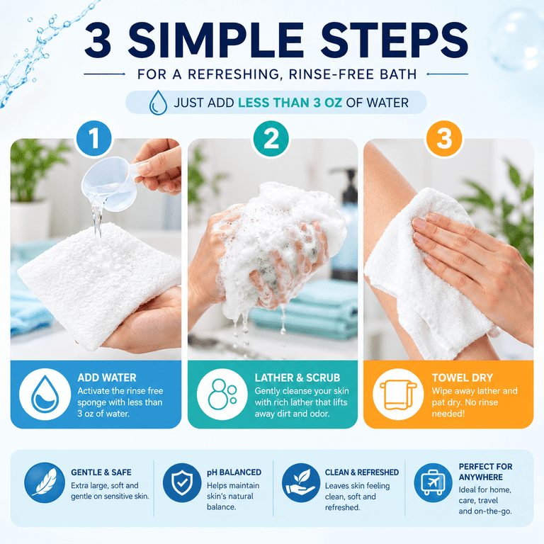 Turgiene Rinse-Free Disposable Bath Sponges, 100-Count photo 4