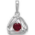 thumbnail image 1 of 14K White Gold Created Ruby Triangle Pendant (Width 9.75) (Length 17.55) - Jbsp, 1 of 5