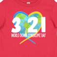 thumbnail image 4 of Inktastic 3 21 World Down Syndrome Day with Heart Shaped Earth Boys or Girls Baby T-Shirt, 4 of 5