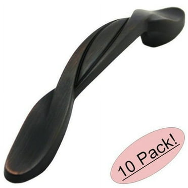 Cosmas 9009ORB Oil Rubbed Bronze Twist Cabinet Hardware Handle Pull - 3" Inch (76mm) Hole Centers - 10 Pack