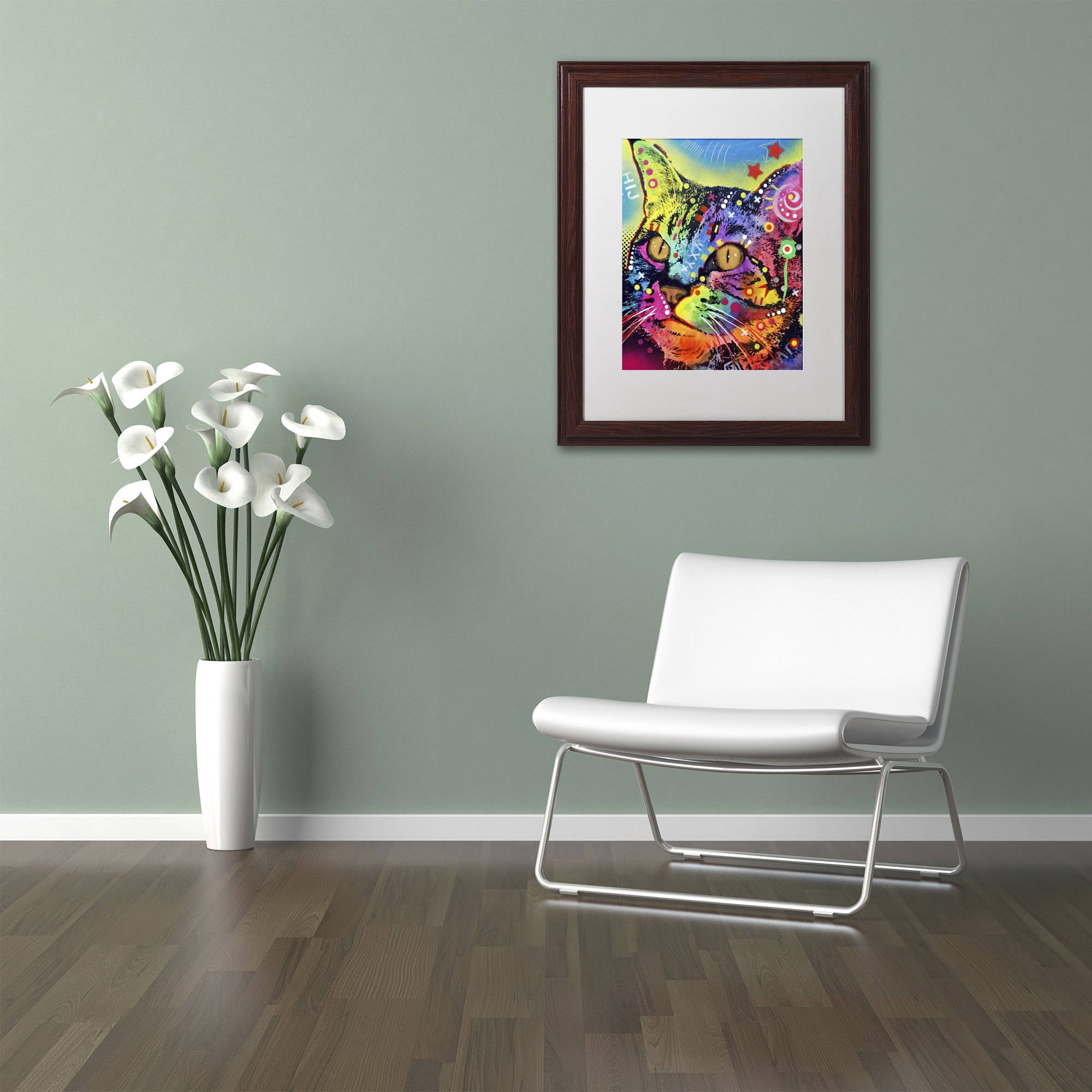 Trademark Fine Art "Alpha" Canvas Art by Dean Russo, White Matte, Wood Frame