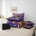 thumbnail image 4 of Erosebridal Football Player Bedding Queen Size, Purple Bed in a Bag Queen size, Modern Ball Game Decor, Reversible 7 Pieces, 4 of 5