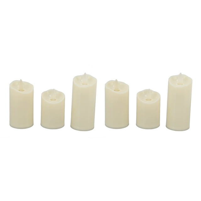 Luz de Vela LED, 3 TamaRos 6 piezas Buenas simulación de lámpara de vela en llamas en lllamas ambientalmento amigables para la decoración del partido