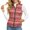 Christmas Reindeer Pattern, variant on CHAQLIN with 2 Pockets Padded Waistcoat for Winter Traveling, Mexican Sugar Skulls Roses Day of the Dead Stretch Polyester Lightweight Quilted jacket vest for Women