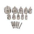 thumbnail image 2 of Glass Hole Saw 15Pcs  Drill Bit Set Neat Fast Hole Saw Kit For Glass Marble Granite Stone Ceramic 315g, 2 of 7