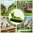 thumbnail image 3 of ICERUN 2Pcs Garden Statues,Rowing Frog Sculpture Resin Animals,Travel Adventure Figure Garden Decor for Outside,Style4, 3 of 7
