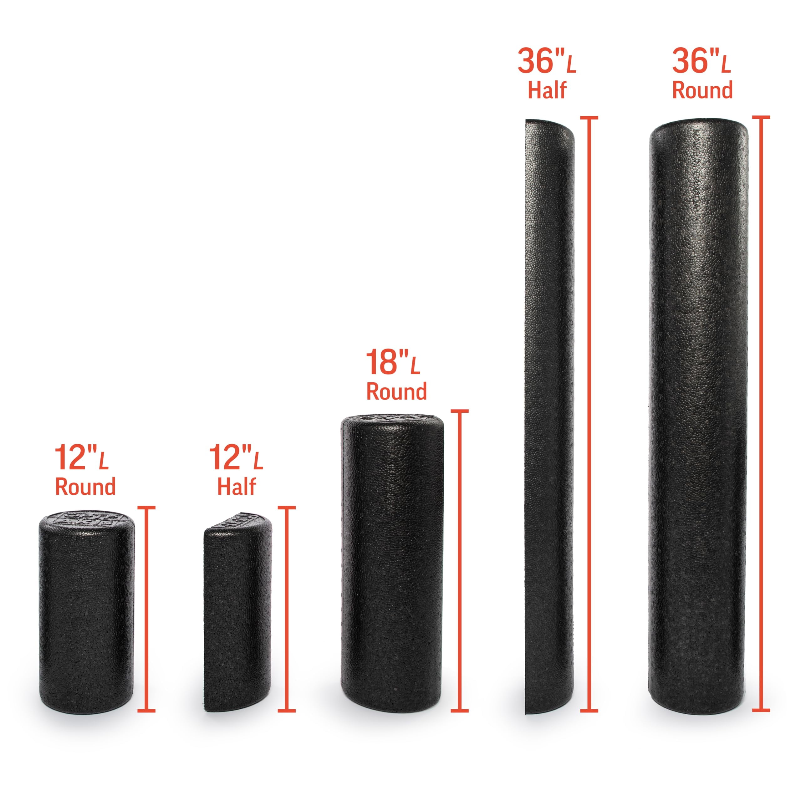 OPTP AXIS Firm Foam Roller, High Density Foam Roller for Physical Therapy, Yoga, Pilates, Fitness Exercise and Sports Training (Black, 36" X 3" Half-Round)