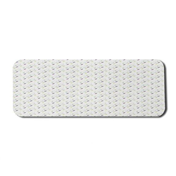 Tribal Computer Mouse Pad, Bohemian Item with Dots Diagonal Design, Rectangle Non-Slip Rubber Mousepad Large, 31" x 12" Gaming Size, White Purple Lime Green, by Ambesonne
