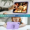 thumbnail image 4 of Elehold Rugged Hybrid Case Compatible with iPad 10th Generation 10.9" (2022)   with Butterfly  Kickstand Pencil Holder Shoulder Strap Shockproof Anti-Scratch Fashion Case,Purple, 4 of 7