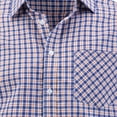 thumbnail image 3 of Plaid Button Up Shirts for Men, Regular Fit Cotton Long Sleeve Casual Mens Collared Tops with Chest Pocket (XL, Navy), 3 of 5
