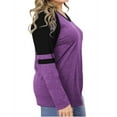 thumbnail image 4 of Long Sleeve Women V-neck T-shirt Color Block Striped Plus Size Casual Shirt Tops, 4 of 4