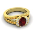 thumbnail image 3 of 2.35 T.C.W Oval Cut Garnet & Citrine Gemstone Sparkle Wedding Ring for her Solid 14K Yellow Gold Size 5.5 by Diamond-Capitals, 3 of 8
