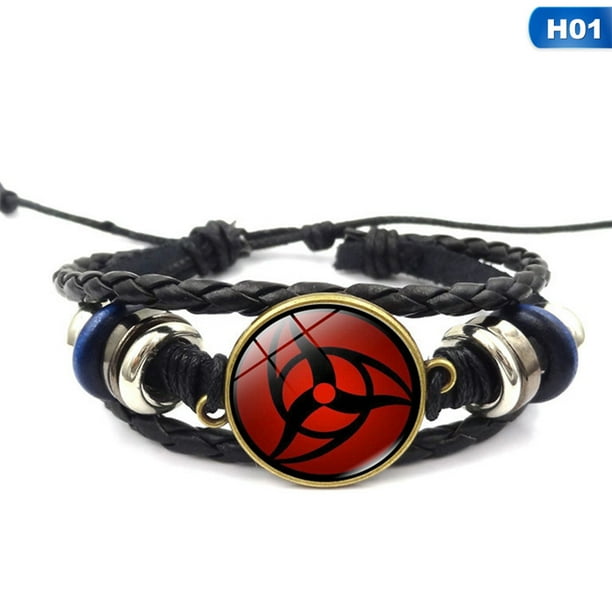 Anime Naruto Sasuke Itachi Kakashi Sharingan Eye Time Gemstone Leather Bracelets Bangles For Unisex Women Men Walmart Com