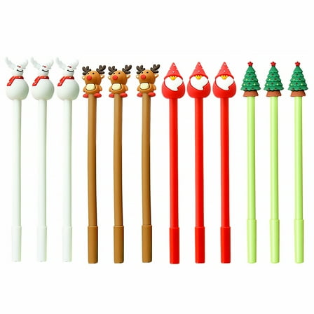 Gregiular 12Pcs Lovely Christmas Gel Pens Student Writing Pens Cartoon 0.5mm Gel Pens