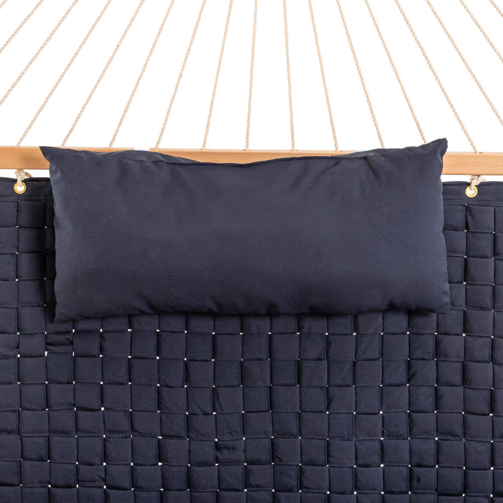 Castaway Living 13 ft. Large Navy Soft Weave Hammock with Pillow, Free Extension Chains, Tree Hooks & Storage Bag