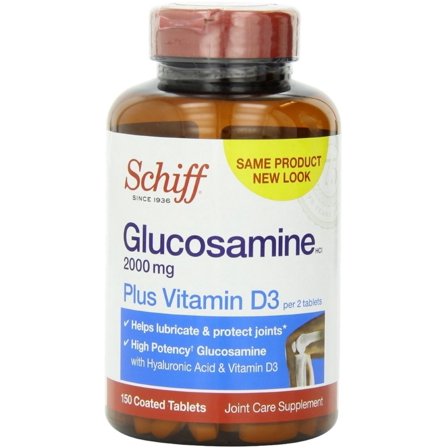 Schiff Glucosamine 2000 mg w/ Vitamin D tablets 150 ea (Pack of 3)