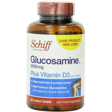 Schiff Glucosamine 2000 mg en poids / vitamine D3 comprimés 150 ch