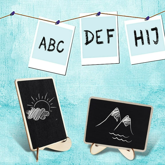 LOLIPPYY 20Pcs Mini Chalkboards for Signs Black Square for Tabletop Decor